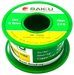 Припой проволочный Baku BK-10006 0.6 мм 50 г (Sn97Ag0.3Cu0.7Flux2.0) на катушке - фото Припой проволочный Baku BK-10006 0.6 мм 50 г (Sn97Ag0.3Cu0.7Flux2.0) на катушке
