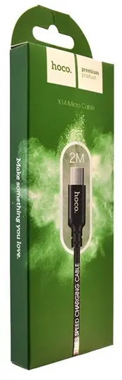 Кабель Hoco X14 Times Speed USB-A - micro USB 12w 2.4a 2м cable Black - фото 8