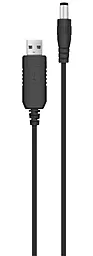 USB Кабель ACCLAB USB to DC 5.5х2.5 з перетворювачем 5V->9V Black (1283126552830)