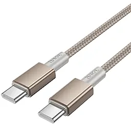 Кабель Hoco X119 Energy USB Type-C - Type-C 60w 3a 1м PD cable Gold