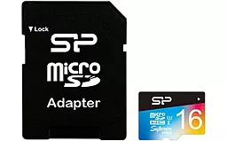 Карта памяти Silicon Power microSDHC 16GB Superior Class 10 UHS-I U1 + SD-адаптер (SP016GBSTHDU1V20SP)