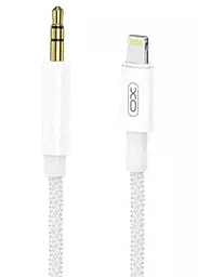 Аудио кабель XO R211A AUX mini Jack 3.5mm - Lightning M/M Cable 1 м white/blue - фото Аудио кабель XO R211A AUX mini Jack 3.5mm - Lightning M/M Cable 1 м white/blue