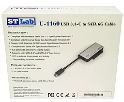 Адаптер STLab HDD 2,5"/3,5"/SSD SATA III 6G To USB 3.1 Type-B БП 1,8А (U-1160) - миниатюра 6