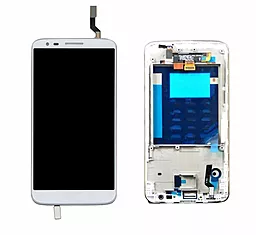 Дисплей LG G2 (D800, D801, D802, D802TR, D803, F320K, F320L, F320S, LS980) (34 pin) з тачскріном і рамкою, White