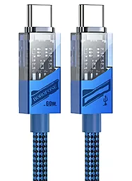 Кабель Borofone BU42 Octavia USB Type-C - Type-C 60w 3a 1.2м PD cable Blue - фото Кабель Borofone BU42 Octavia USB Type-C - Type-C 60w 3a 1.2м PD cable Blue