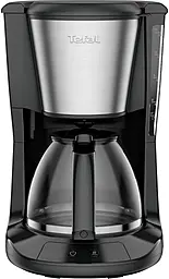 Кавоварка Tefal крапельна Subito 1.25л, мелена, чорно-сріблястий - фото Кавоварка Tefal крапельна Subito 1.25л, мелена, чорно-сріблястий