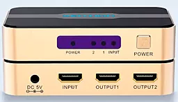 Видео сплиттер Vention HDMI - 1х2 v1.4 4k 30hz gold (ACBG0-EU) - миниатюра 4
