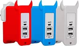Сетевое зарядное устройство Momax U.Bull 1 Type C + 2 USB Charger EU White (UM3SEUW) - миниатюра 6