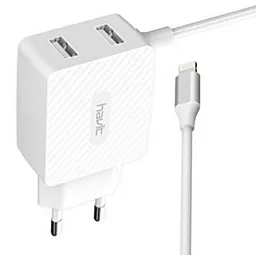 Мережевий зарядний пристрій Havit HV-H143 2USB/3A + USB Lightning Cable White