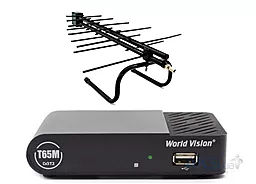 Комплект цифрового ТВ World Vision T65M + комнатная антенна EuroSky ES-005A