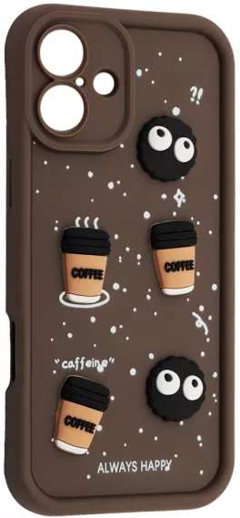 Чохол Pretty Things Case для Apple iPhone 16 Plus Brown / Always Happy - фото 1