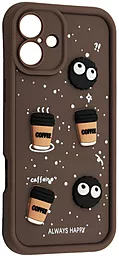 Чохол Pretty Things Case для Apple iPhone 16 Plus Brown / Always Happy - фото Чохол Pretty Things Case для Apple iPhone 16 Plus Brown / Always Happy