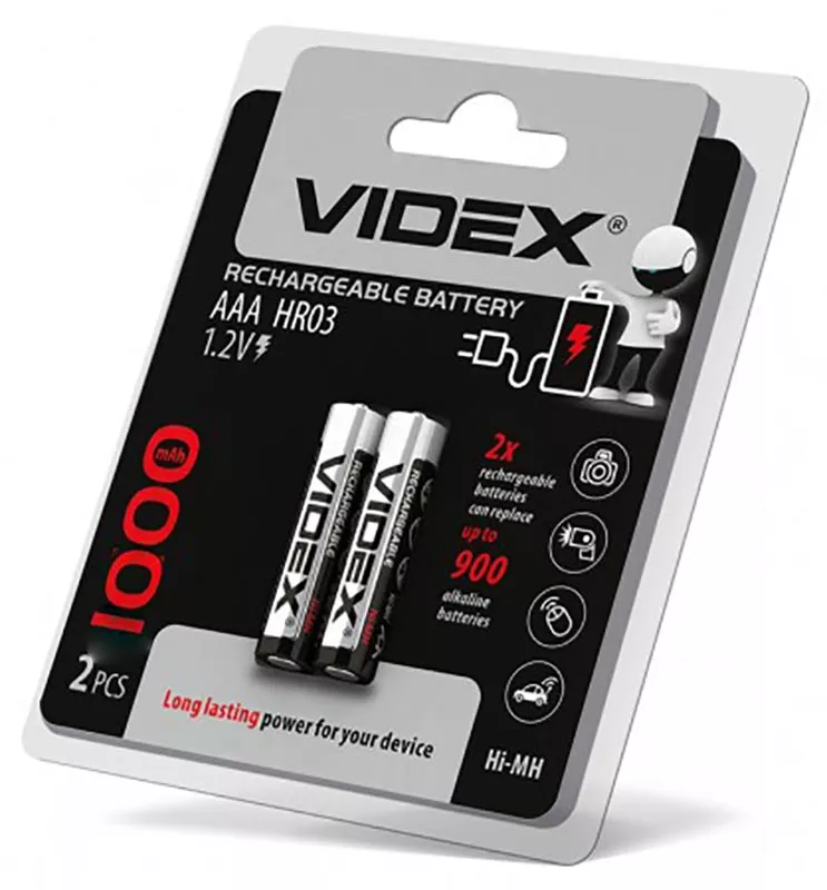 Аккумулятор Videx AAA (R03) 1000mAh 2шт (23336) - фото 1
