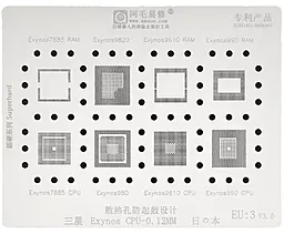 BGA трафарет (для реболлинга) Amaoe EU3 for Exynos CPU 0.12 мм V3.0 - фото BGA трафарет (для реболлинга) Amaoe EU3 for Exynos CPU 0.12 мм V3.0