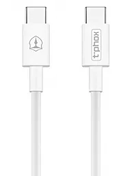 Кабель T-PHOX USB Type-C - Type-C 15w 3a 1м cable White - фото Кабель T-PHOX USB Type-C - Type-C 15w 3a 1м cable White