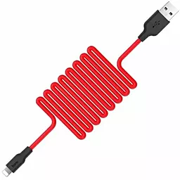 Кабель USB Hoco X21 Plus Silicone Lightning Cable 2m Black / Red - миниатюра 3