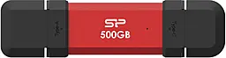 SSD Накопитель Silicon Power DS72 500GB USB Type-A/USB Type-C Red (SP500GBUC3S72VPR) - фото SSD Накопитель Silicon Power DS72 500GB USB Type-A/USB Type-C Red (SP500GBUC3S72VPR)