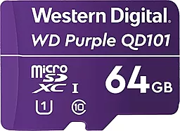Карта памяти Western Digital microSDXC 64GB Purple QD101 Class 10 UHS-I U1 (WDD064G1P0C)