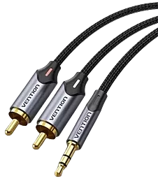 Аудіо кабель Vention AUX mimi Jack 3.5 мм - 2xRCA M/M 1.5 м cable black (BCNBG) - мініатюра 2