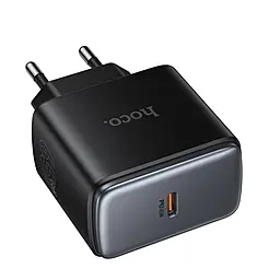 Сетевое зарядное устройство Hoco C159A 65w GaN PD/QC3.0 USB-C port fast charger Black - фото Сетевое зарядное устройство Hoco C159A 65w GaN PD/QC3.0 USB-C port fast charger Black