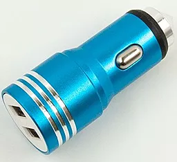 Автомобільний зарядний пристрій Dengos 2USB 2.1A Blue (AZP-2P-Blue)