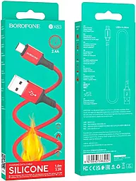 Кабель Borofone BX83 Famous USB-A - micro USB 12w 2.4a 1м cable Red - мініатюра 5 Кабель Borofone BX83 Famous USB-A - micro USB 12w 2.4a 1м cable Red - мініатюра 5