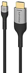 Видеокабель USB Type-C - HDMI 1.8м Grey Promate - фото Видеокабель USB Type-C - HDMI 1.8м Grey Promate