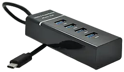 USB Type-C хаб EasyLife 4-in-1 USB3.0 black (YT-TC3H4-B20) - фото USB Type-C хаб EasyLife 4-in-1 USB3.0 black (YT-TC3H4-B20)