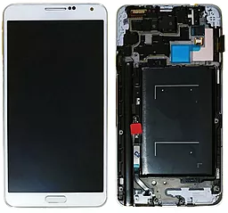 Дисплей Samsung Galaxy Note 3 N900 с тачскрином и рамкой, White