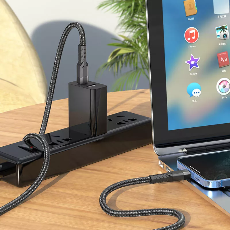 Кабель Hoco U110 USB Type-C - Lightning 20w 3a 1.2м PD сable Black - фото 4