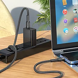 Кабель Hoco U110 USB Type-C - Lightning 20w 3a 1.2м PD сable Black - миниатюра 4 Кабель Hoco U110 USB Type-C - Lightning 20w 3a 1.2м PD сable Black - миниатюра 4