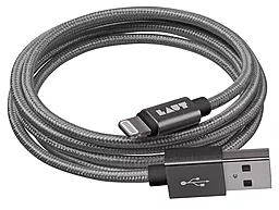 Кабель Laut LINK Metallics USB-A - Lightning 12w 2.4a 1.2м cable Gun Metall (LAUTLKMLTN1.2GM)