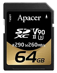 Карта пам'яті Apacer 64 GB SDXC UHS-II U3 V90 (AP64GSDXC10V9-R) - фото Карта пам'яті Apacer 64 GB SDXC UHS-II U3 V90 (AP64GSDXC10V9-R)