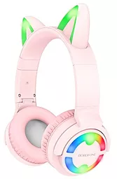 Бездротові дитячі навушники з котячими вушками Borofone BO15 Cat Pink