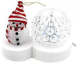 Світлодіодна диско куля + Сніговик, світильник новорічний - мініатюра 2