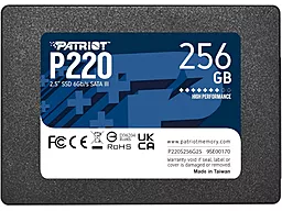 Накопичувач SSD Patriot P220 256GB 2.5" SATAIII TLC (P220S256G25)