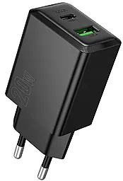 Сетевое зарядное устройство Hoco N69 Nuevo 20w PD USB-C/USB-A ports charger black - фото Сетевое зарядное устройство Hoco N69 Nuevo 20w PD USB-C/USB-A ports charger black