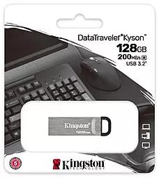 Флешка Kingston DT Kyson 128GB USB 3.2 (DTKN/128GB) Silver/Black - миниатюра 3