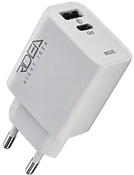 Мережевий зарядний пристрій Ridea RW-30120 Turbo 30w PD USB-C/USB-A ports fast charger white - фото Мережевий зарядний пристрій Ridea RW-30120 Turbo 30w PD USB-C/USB-A ports fast charger white