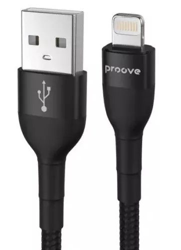 Кабель Proove Weft Weft USB-A - Lightning 12w 2.4a 1м cable Black (CCWF20001101) - фото 1