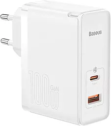 Сетевое зарядное устройство с быстрой зарядкой Baseus Pro Fast 100W PD + QC3.0 GaN5 USB-A+C + USB C-C Cable White (CCGP090202) - миниатюра 3