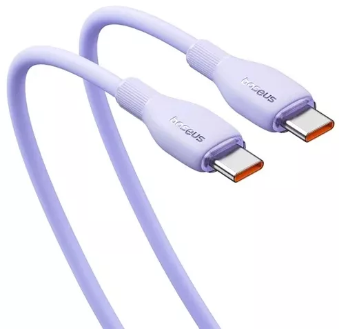Кабель Baseus Pudding Series Fast Charging USB Type-C - Type-C 100w 5a 2м PD cable Purple (P10355702511-01) - фото 3