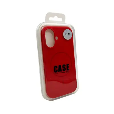Чехол Silicone Case Full Fine Ring MagSafe для Apple iPhone 16  Red - фото 3
