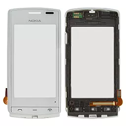 Сенсор (тачскрін) Nokia 500 with frame White - фото Сенсор (тачскрін) Nokia 500 with frame White