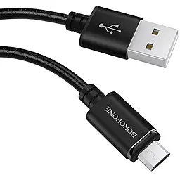 Кабель Borofone BU1 Magnet USB-A - micro USB 12w 2.4a 1м cable Black - мініатюра 3 Кабель Borofone BU1 Magnet USB-A - micro USB 12w 2.4a 1м cable Black - мініатюра 3