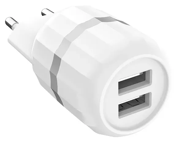 Мережевий зарядний пристрій Hoco C41A Wisdom 2.4a 2xUSB-A ports charger + micro USB cable white - фото 3