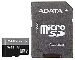 Карта памяти ADATA microSDHC 32GB Premier Class 10 UHS-I U1 + SD адаптер (AUSDH32GUICL10-RA1) - фото Карта памяти ADATA microSDHC 32GB Premier Class 10 UHS-I U1 + SD адаптер (AUSDH32GUICL10-RA1)