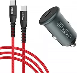 Автомобильное зарядное устройство с быстрой зарядкой Intaleo CCGQPD120T 20w USB-C car charger + USB-C to USB-C cable black (1283126509957)