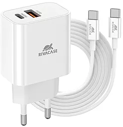 Сетевое зарядное устройство RivaCase 20w PD USB-C/USB-A ports charger + USB-C to USB-C cable white (PS4102 WD4) - фото Сетевое зарядное устройство RivaCase 20w PD USB-C/USB-A ports charger + USB-C to USB-C cable white (PS4102 WD4)