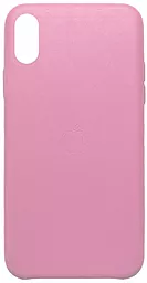 Чехол Apple Leather Case Full for iPhone XS Max Light Pink